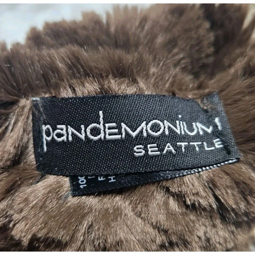 Pandemonium Seattle Brown Faux Fur Fingerless Texting Gloves & Mittens One Size